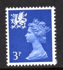WALES 1973 3p GUM ARABIC PHOSPHOR OMITTED, SG W14gy. FINE MNH