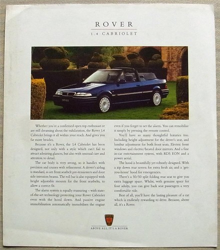 Rover cabriolet car sales - 1.4,