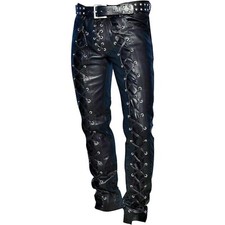 Mens Real Leather Pants Bikers