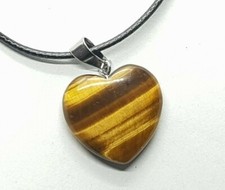 Tigers Eye Necklace Love Heart