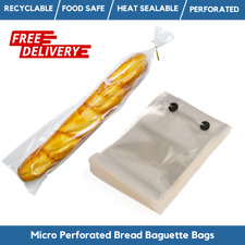 Micro Perforated Bread Baguette Bags / Wicketed Food Bags Heat Sealable -6 Sizes
