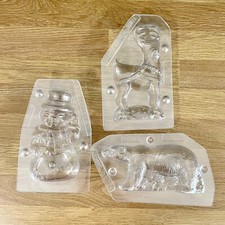 3 x Tomric Christmas Professional Polycarbonate Double Chocolate Moulds