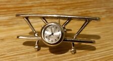 Metropolitan Washington Airports Authority Bi-Plane Small Chrome Clock (B.1)