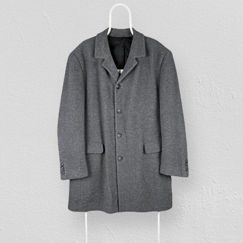 Vintage grey wool overcoat - wool,