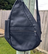 Healthy Back Bag Blue Leather Crossbody Shoulder Handbag VGC