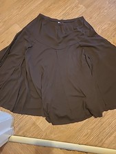 Ladies Damart Size 18 Brown Elasticated Midi Flare Skirt