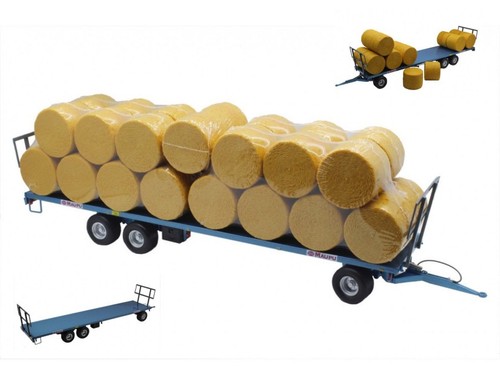 Maupu trailer with round bales - with,