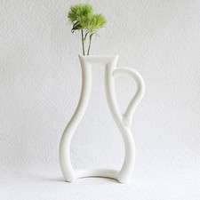 STILL GREEN 3D Japanese Ikebana Vase White Porcelain Yuko Tokuda Design Japan