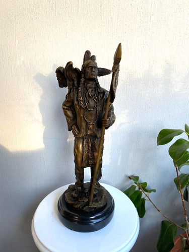 Western bronze sculpture - bronze,