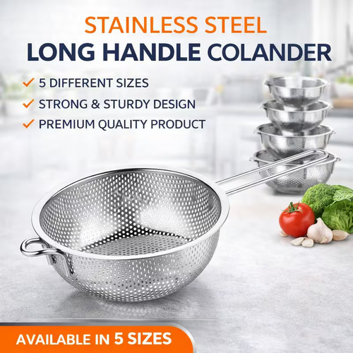 Steel colander with long - steel,