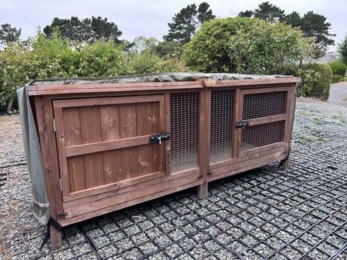 Wooden rabbit hutch - rabbit,