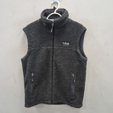Rab Double Pile Teddy Bear Fleece Grey Winter Bodywarmer Gilet Vest Size Medium