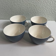 Set of 4 x Vintage Poole Pottery Blue Moon Cameo Contour Tea Cups VGC