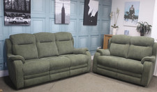 PARKER KNOLL BOSTON STATIC 3+2 SEATER SOFAS IN HUGO MOSS FABRIC. RRP £3700