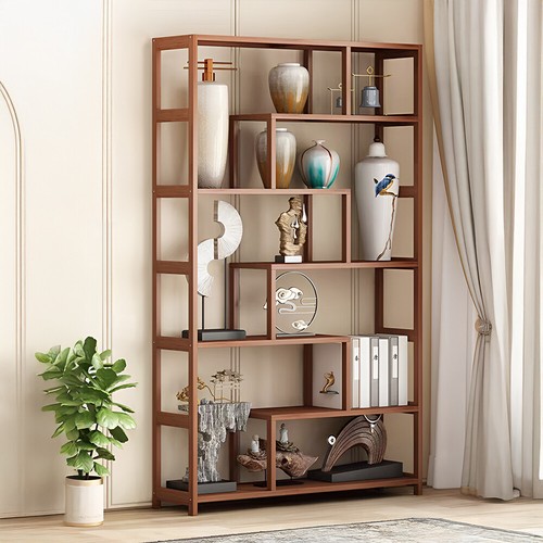 Large wooden bookcase room - bookcase,