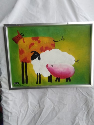 Naive painting animals pig - naive, painting,animals