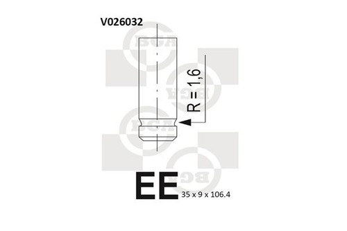 Bga engine exhaust valve - engine, 35mm