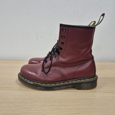 Dr Martens 1460 Womens Red Cherry Ankle Boots Smooth Leather Size Uk 5 Eu 38 #