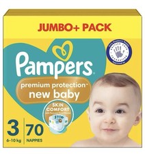 Pampers New Baby Size3 Nappy 6-10Kg Premium Protection Soft Jumbo+Pack 70Nappies