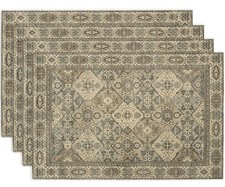 Boho Floral Grey Placemats Set