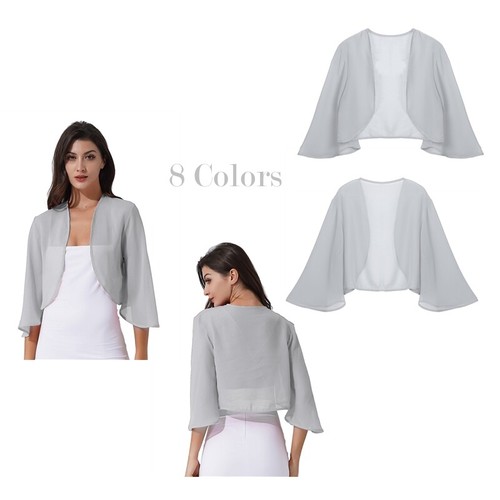 Womens chiffon solid bolero - chiffon,