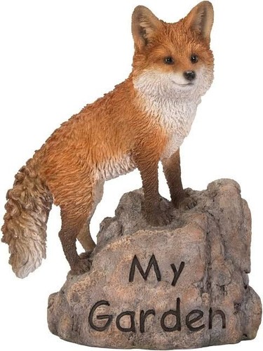 Cute garden fox a rock - cute,