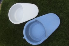 2 x  Antique Vintage French Enamel Slipper Bed Pan Shabby Chic art decor