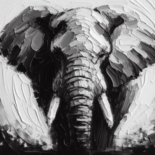 ORIGINAL ELEPHANT PAINTING -  Africa Wildlife Art Signed Professional UK Presale