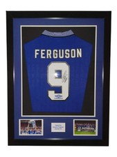 Duncan Ferguson Hand Everton Home 1995 FA Cup Final Framed Shirt with COA