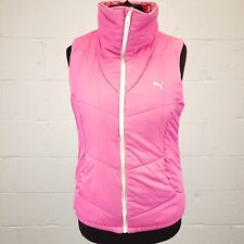 PUMA Gilet Medium Womens Puffer Body Warmer Vest Pink Polyester IMMACULATE