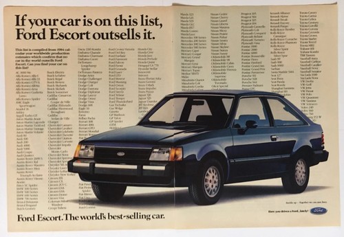 Ford escort 1985 vintage print - vintage,