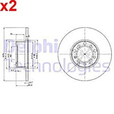 2X Brake Disc DELPHI Fits