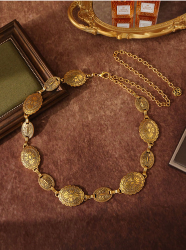 Boho western concho chain - concho, belt