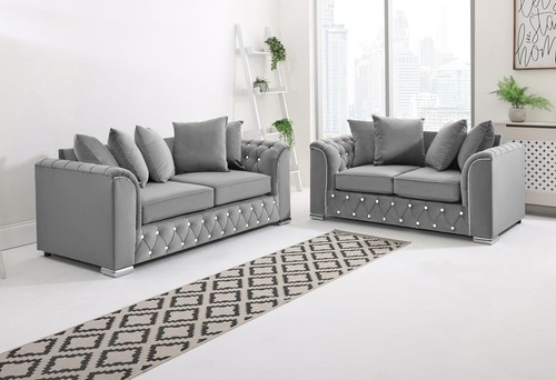 Plush velvet sofa set 2 - plush,