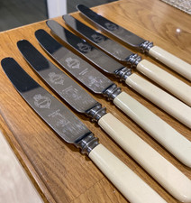 Vintage Set 6 Faux Bone Handle