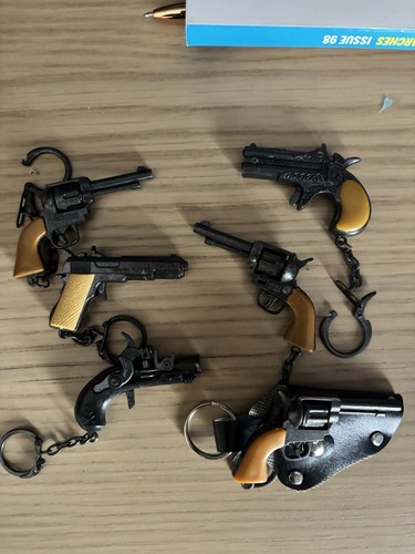 Cap gun keyrings vintage - keyrings, set