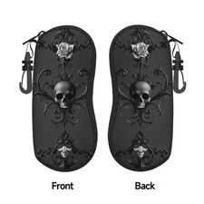 Gothic Witchy Skulls Design Zip Close Neoprene Clip on Glasses Sunglasses Case