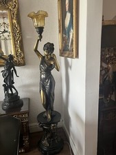 Bronze, Brass French Style Gold Lady Floor Lamp