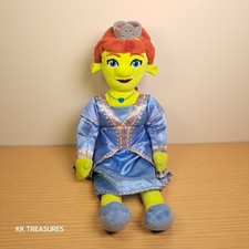Shrek's Adventure Princess Fiona Plush Soft Toy In Blue Dress Sitting 25cm Rare