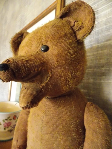 Antique mohair laughing teddy - antique,