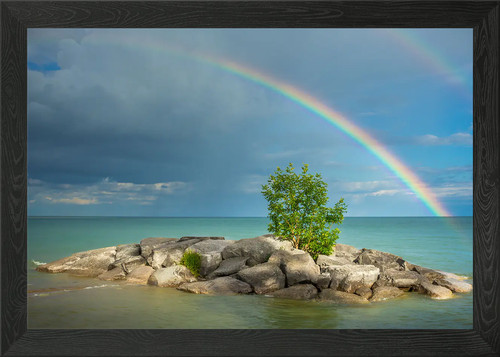 Rainbow the beach after - beach,
