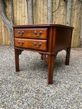 Antique reproduction mahogany 2 drawer coffee bedside side occasional table