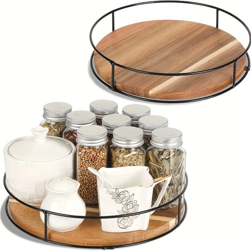 Acacia wood lazy susan - wood,