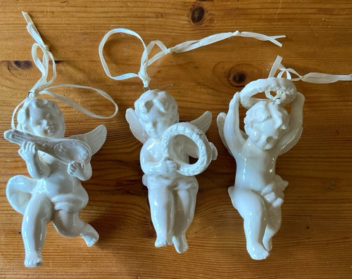 Christmas cherubs white - cherubs, glazed