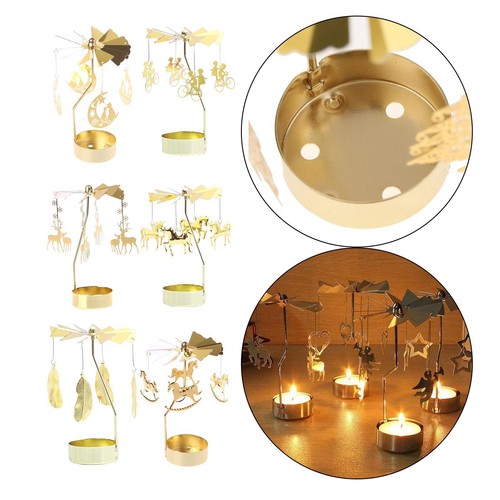 Gold rotating candle holder - candle,