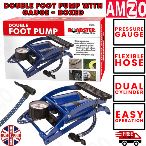 Roadster double foot pump with - double,