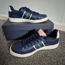 Fred Perry Ladies Leather Navy Womens Retro Trainers Shoes Casual New UK Size 4