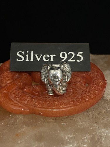 Solid silver elephant ring - silver,