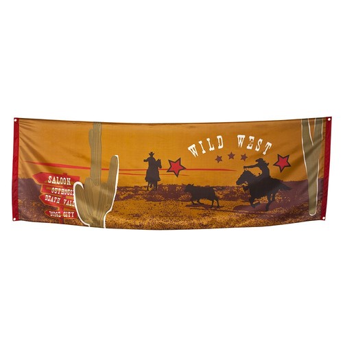 Wild west party banner cowboy - wild,