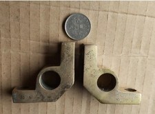 2 ANTIQUE CAST BRASS STAIR ROD BRACKETS vintage C1930 OLD HOLDERS